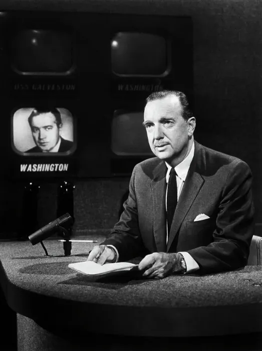 Framed Print : Walter Cronkite Broadcasting News Framed Print : Walter Cronkite Broadcasting News