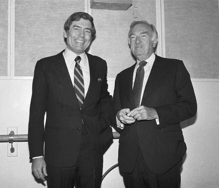 Framed Print : Walter Cronkite and Dan Rather Framed Print : Walter Cronkite and Dan Rather