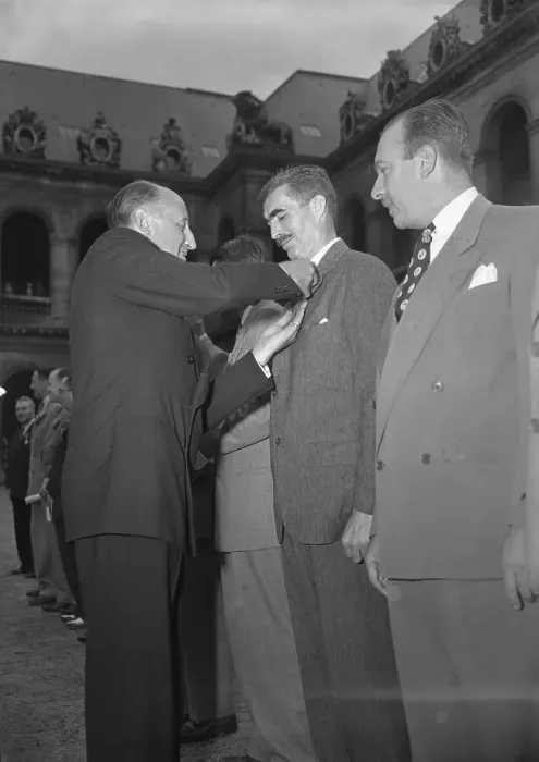 Framed Print : Walter Cronkite Giving Medals to Reporters Framed Print : Walter Cronkite Giving Medals to Reporters