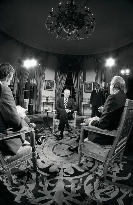 Framed Print : Walter Cronkite Interviewing Gerald Ford Framed Print : Walter Cronkite Interviewing Gerald Ford