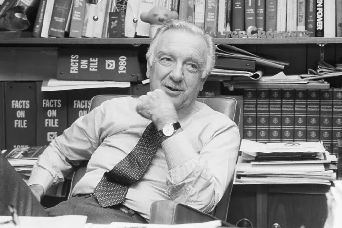 Framed Print : Walter Cronkite in His Office Framed Print : Walter Cronkite in His Office