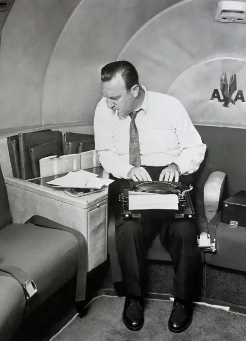 Framed Print : Walter Cronkite Typing Framed Print : Walter Cronkite Typing