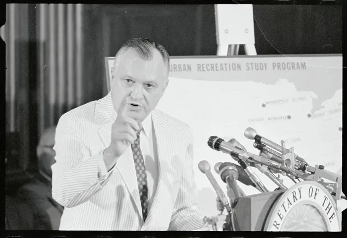 Framed Print : Walter Hickel Speaking at a News Conference Framed Print : Walter Hickel Speaking at a News Conference