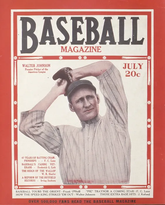 Framed Print : Walter Johnson On Baseball Magazine Cover Framed Print : Walter Johnson On Baseball Magazine Cover