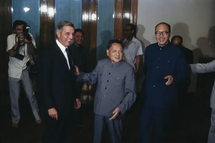 Framed Print : Walter Mondale And Deng Xiaoping