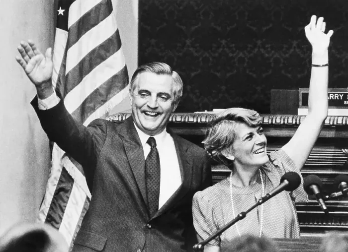 Framed Print : Walter Mondale and Geraldine Ferraro Framed Print : Walter Mondale and Geraldine Ferraro