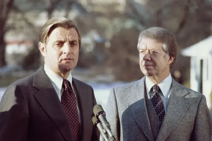Framed Print : Walter Mondale And Jimmy Carter