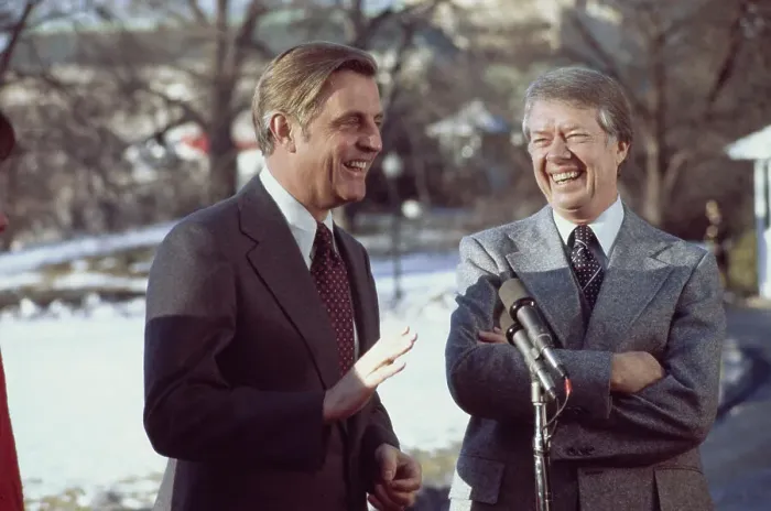 Framed Print : Walter Mondale And Jimmy Carter Framed Print : Walter Mondale And Jimmy Carter