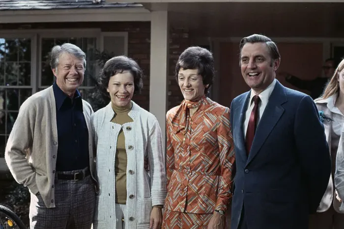 Framed Print : Walter Mondale and Jimmy Carter with Wives Framed Print : Walter Mondale and Jimmy Carter with Wives