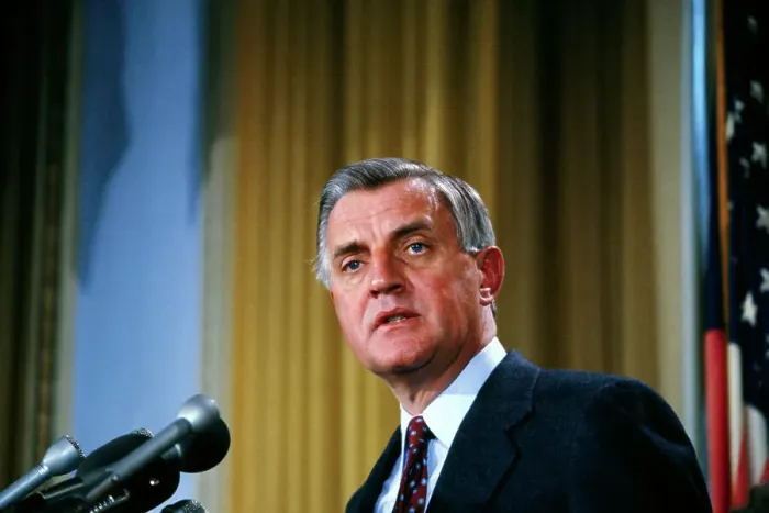 Framed Print : Walter Mondale at Microphones for National Press Club Framed Print : Walter Mondale at Microphones for National Press Club