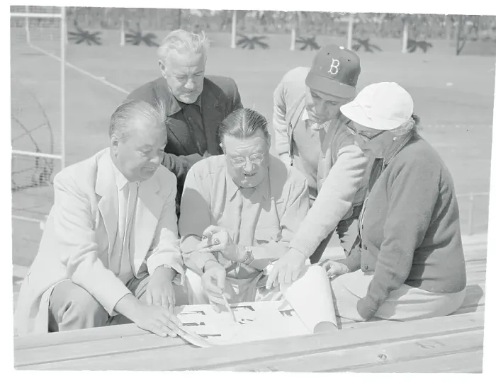 Framed Print : Walter O'Malley and Colleagues Looking at Building Plans Framed Print : Walter O'Malley and Colleagues Looking at Building Plans