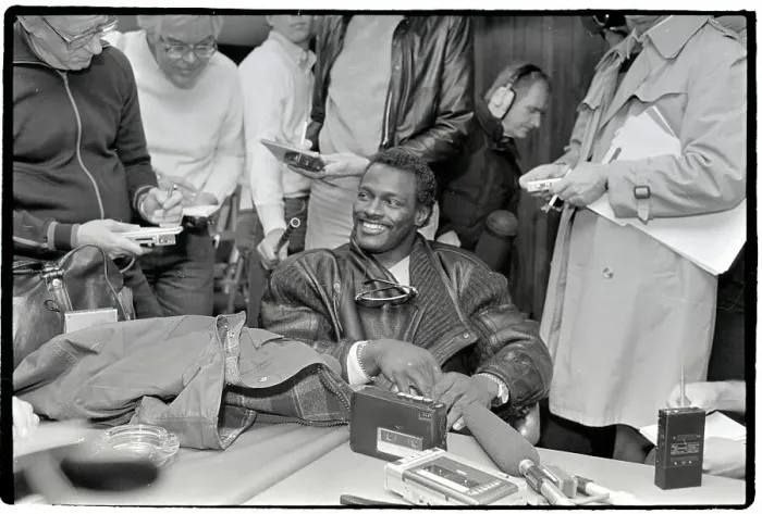 Framed Print : Walter Payton Addresses Questions at News Conference Framed Print : Walter Payton Addresses Questions at News Conference