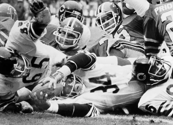Framed Print : Walter Payton Tackled at Goal
