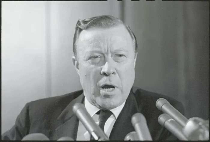 Framed Print : Walter Reuther Holding Press Conference Framed Print : Walter Reuther Holding Press Conference