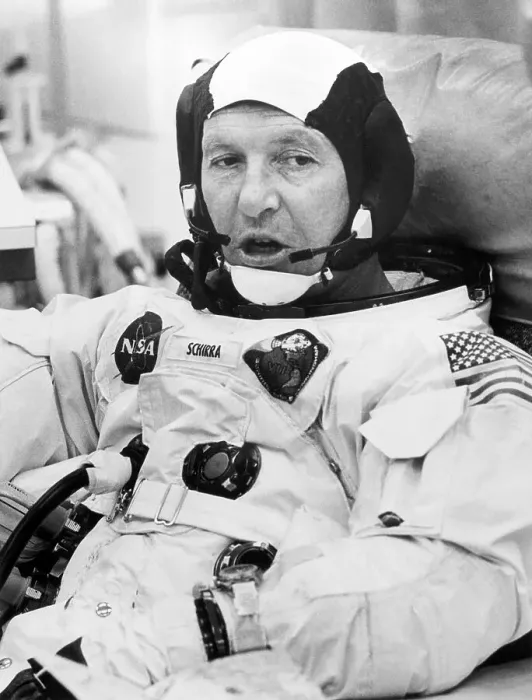 Framed Print : Walter Schirra In a Spacesuit