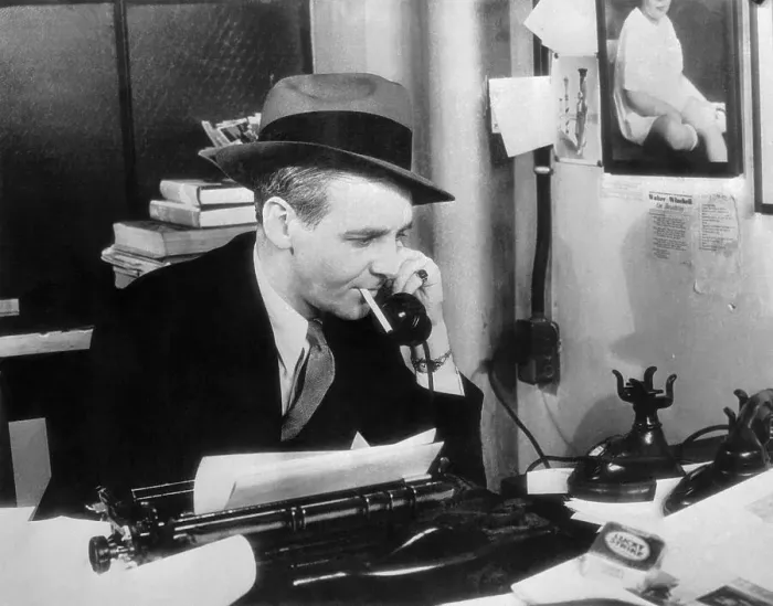 Framed Print : Walter Winchell Talking on Telephone in His Office Framed Print : Walter Winchell Talking on Telephone in His Office