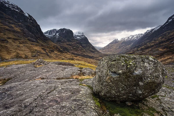 Wandering. Looking towards the Three Sisters in the Pass of Glen Coe