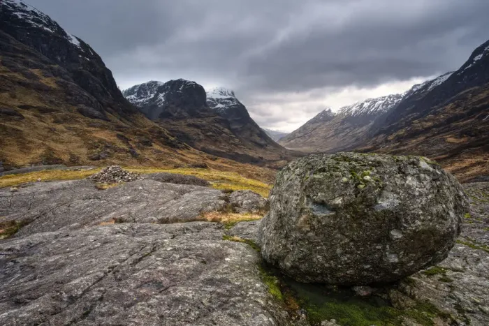 Framed Print : Wandering. Looking towards the Three Sisters in the Pass of Glen Coe Framed Print : Wandering. Looking towards the Three Sisters in the Pass of Glen Coe
