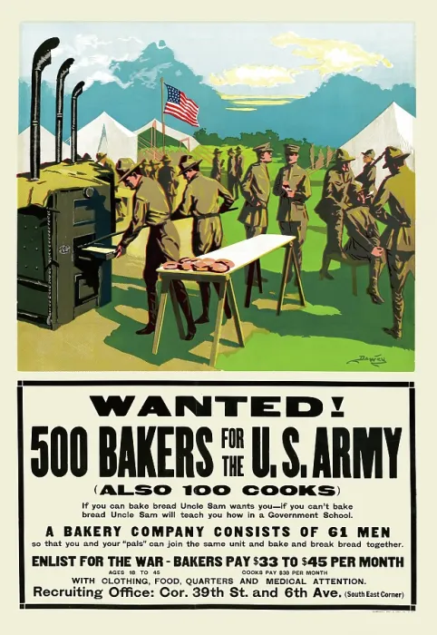 Framed Print : Wanted! 500 bakers for the U.S. Army, (also 100 cooks) Framed Print : Wanted! 500 bakers for the U.S. Army, (also 100 cooks)