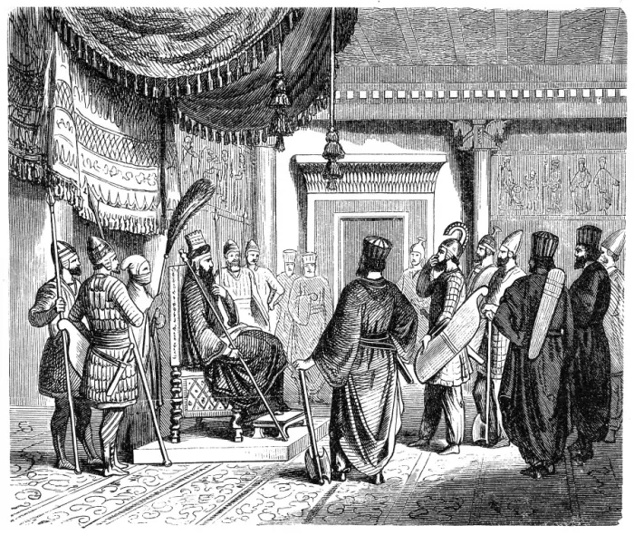 Framed Print : War council with the Persian king Framed Print : War council with the Persian king