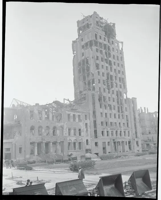 Framed Print : War Damaged Skyscraper Framed Print : War Damaged Skyscraper
