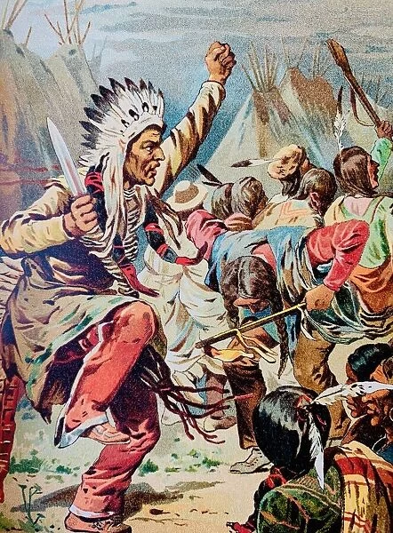 War dance of the Sioux Indians