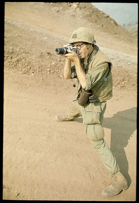 Framed Print : War Photographer Taking Picture Framed Print : War Photographer Taking Picture