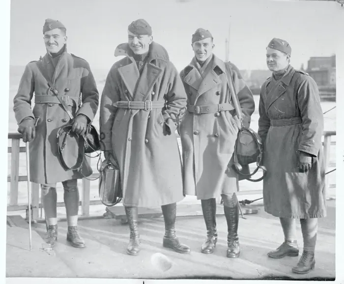 Framed Print : War Pilots Posing in Outerwear Framed Print : War Pilots Posing in Outerwear