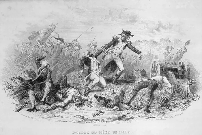 Framed Print : War Scene Between French and Other European Factions Framed Print : War Scene Between French and Other European Factions