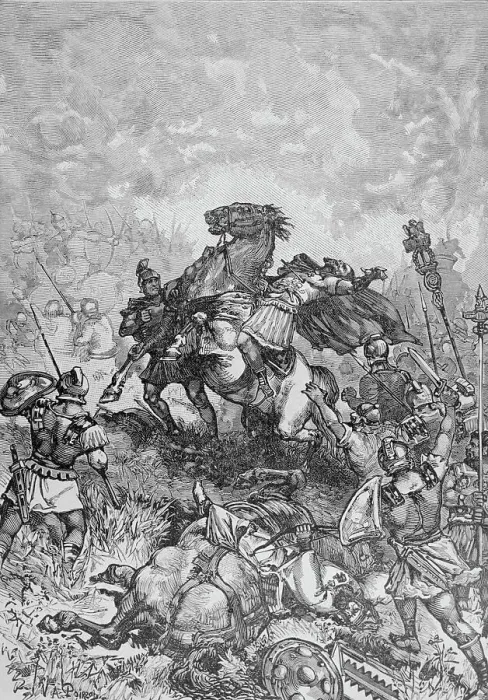 Framed Print : War Scene in Killing of Julian the Apostate Framed Print : War Scene in Killing of Julian the Apostate