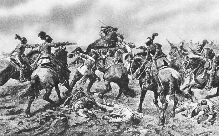 Framed Print : War Scene with Troops on Horseback Framed Print : War Scene with Troops on Horseback