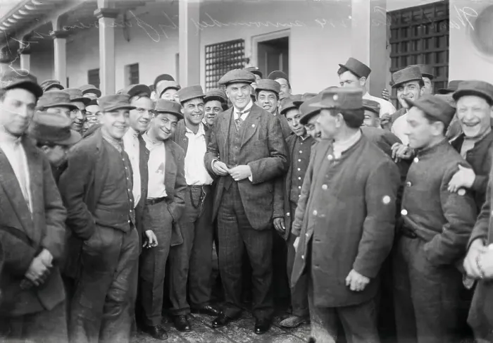 Framed Print : Warden Osborne Posing with Prisoners Framed Print : Warden Osborne Posing with Prisoners