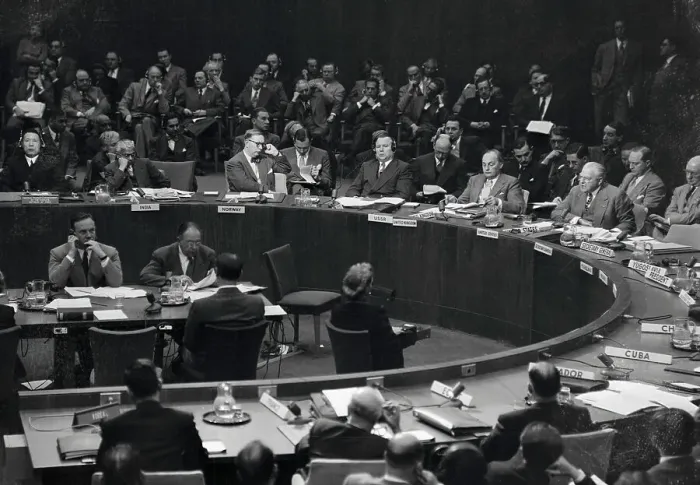 Framed Print : Warren Austin Addressing UN Delegates Framed Print : Warren Austin Addressing UN Delegates