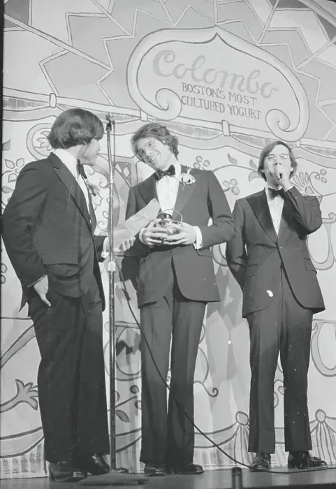 Framed Print : Warren Beatty Holding Harvard Hasty Pudding Theatricals Award