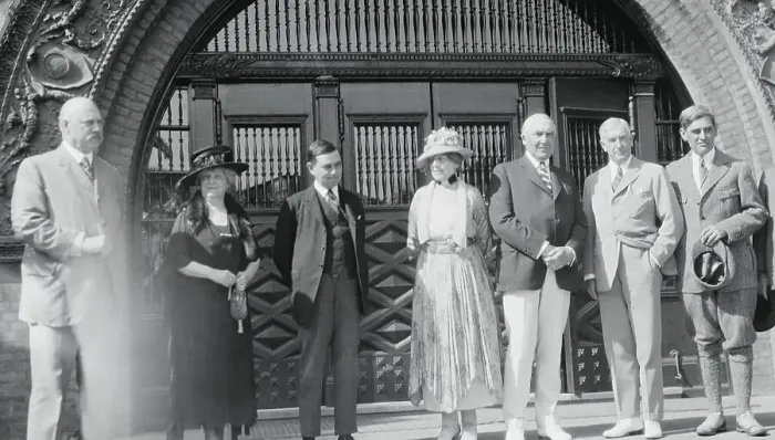 Framed Print : Warren G. Harding and Wife Posing with Friends