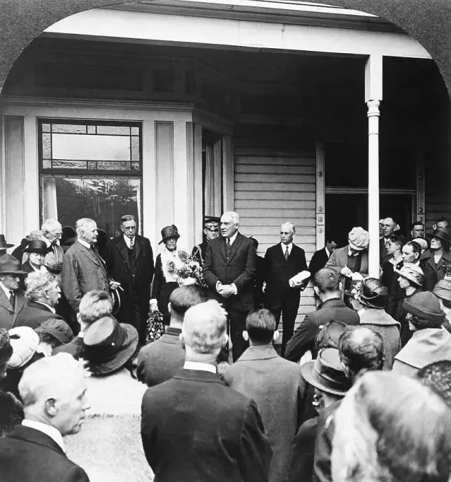 Framed Print : Warren Harding Addressing Crowd Framed Print : Warren Harding Addressing Crowd