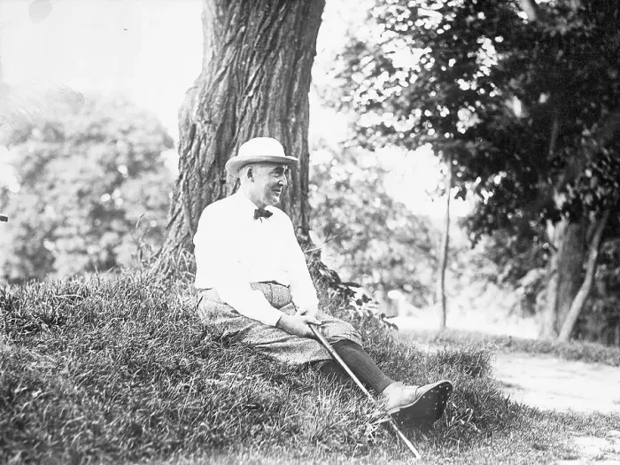 Framed Print : Warren Harding Seated Under Tree Relaxing Framed Print : Warren Harding Seated Under Tree Relaxing