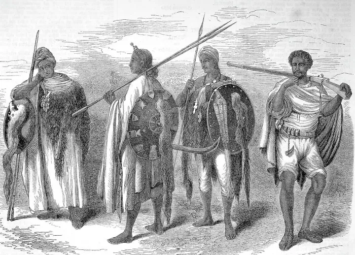 Framed Print : Warrior from Abyssinia, c. 1885, Ethiopian Empire, Ethiopia, Historic, digitally restored reproduction of an original 19th century painting, exact original date not known Framed Print : Warrior from Abyssinia, c. 1885, Ethiopian Empire, Ethiopia, Historic, digitally restored reproduction of an original 19th century painting, exact original date not known