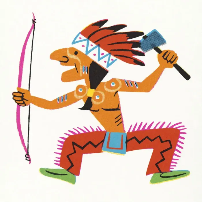 Framed Print : Warrior with a Hatchet and Bow Framed Print : Warrior with a Hatchet and Bow