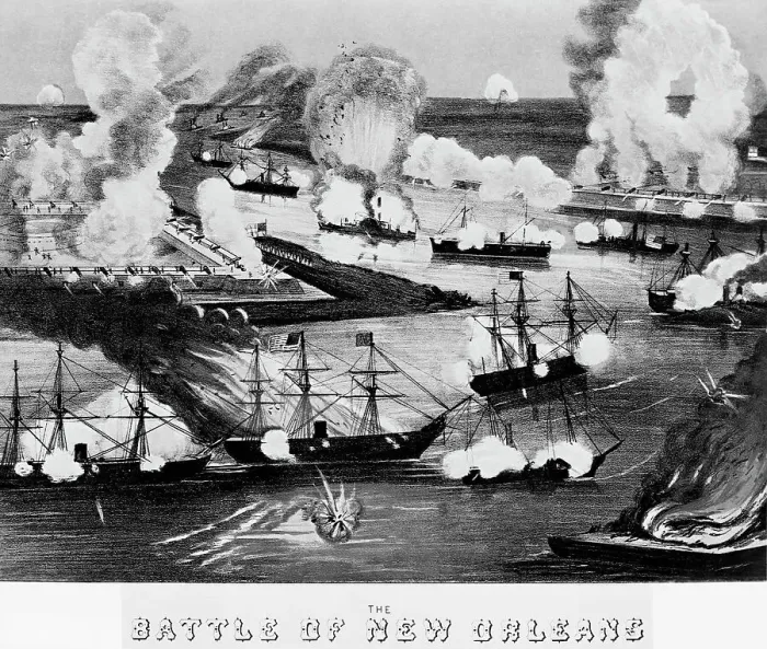Framed Print : Warships in the Battle of New Orleans Framed Print : Warships in the Battle of New Orleans