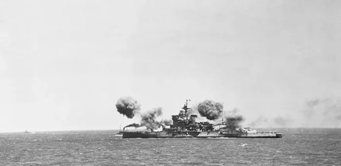 Framed Print : Warspite Firing Shells on the Ocean Framed Print : Warspite Firing Shells on the Ocean