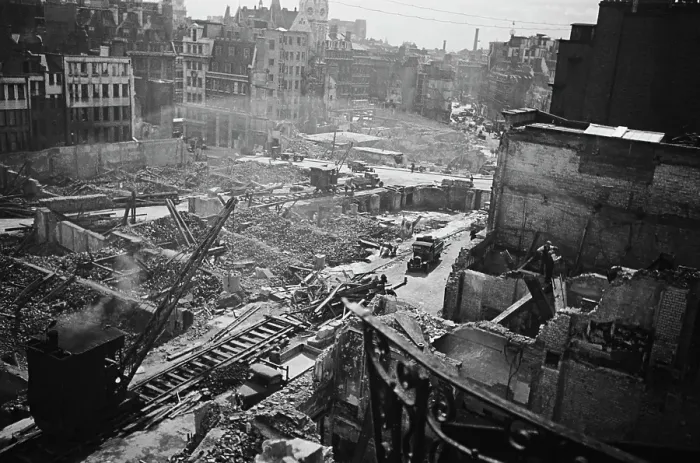 Framed Print : Wartime Demolition Site
