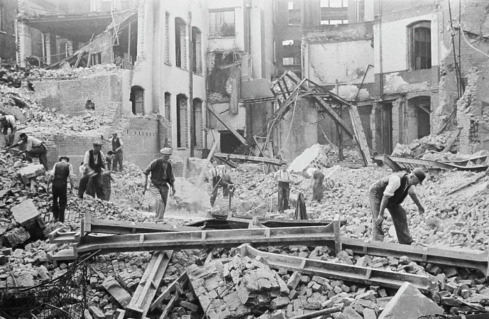 Framed Print : Wartime Demolition Site