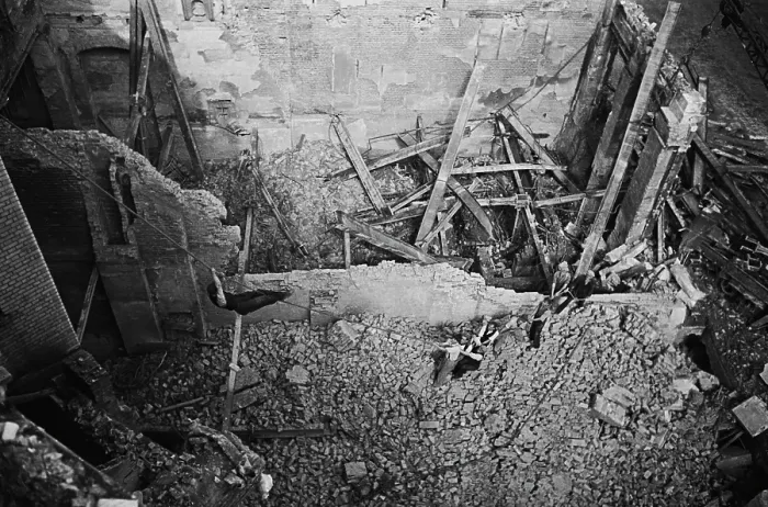Framed Print : Wartime Demolition Site