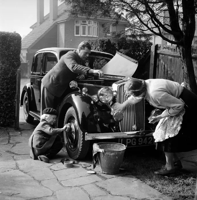 Framed Print : Washing The Car Framed Print : Washing The Car