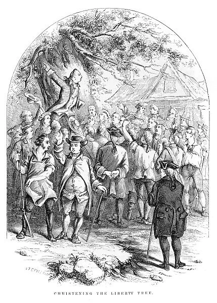 Washington christening the liberty tree engraving 1859