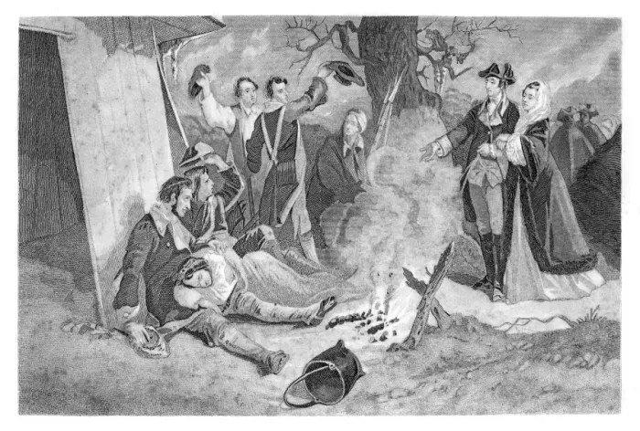 Framed Print : Washington encampment engraving 1859 Framed Print : Washington encampment engraving 1859