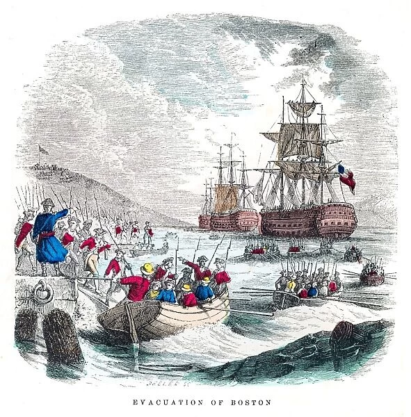 Washington evacuation of Boston engraving 1859