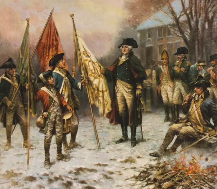 Framed Print : Washington inspecting the captured colors Framed Print : Washington inspecting the captured colors