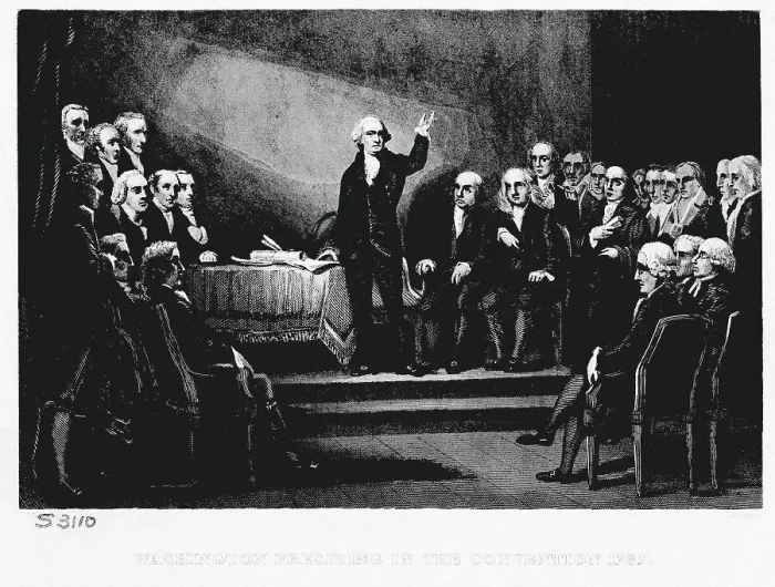 Framed Print : Washington Presiding in the Convention 1787 Print Framed Print : Washington Presiding in the Convention 1787 Print